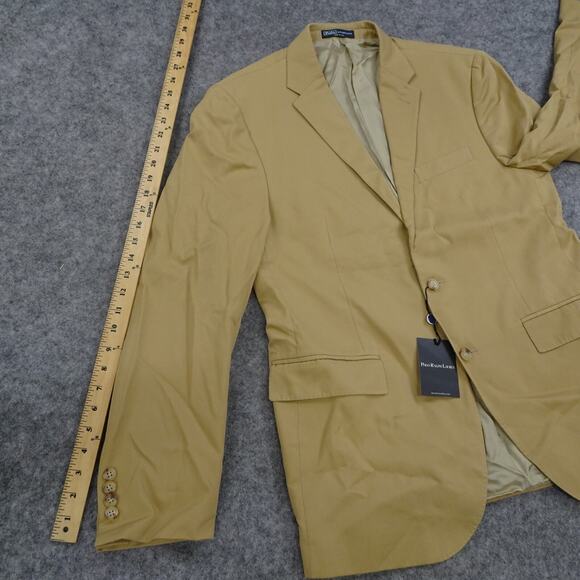 Polo Ralph‎ Lauren Blazer Mens 42R Custom Fit Jacket Tan Brown Italy NWT - Picture 5 of 16